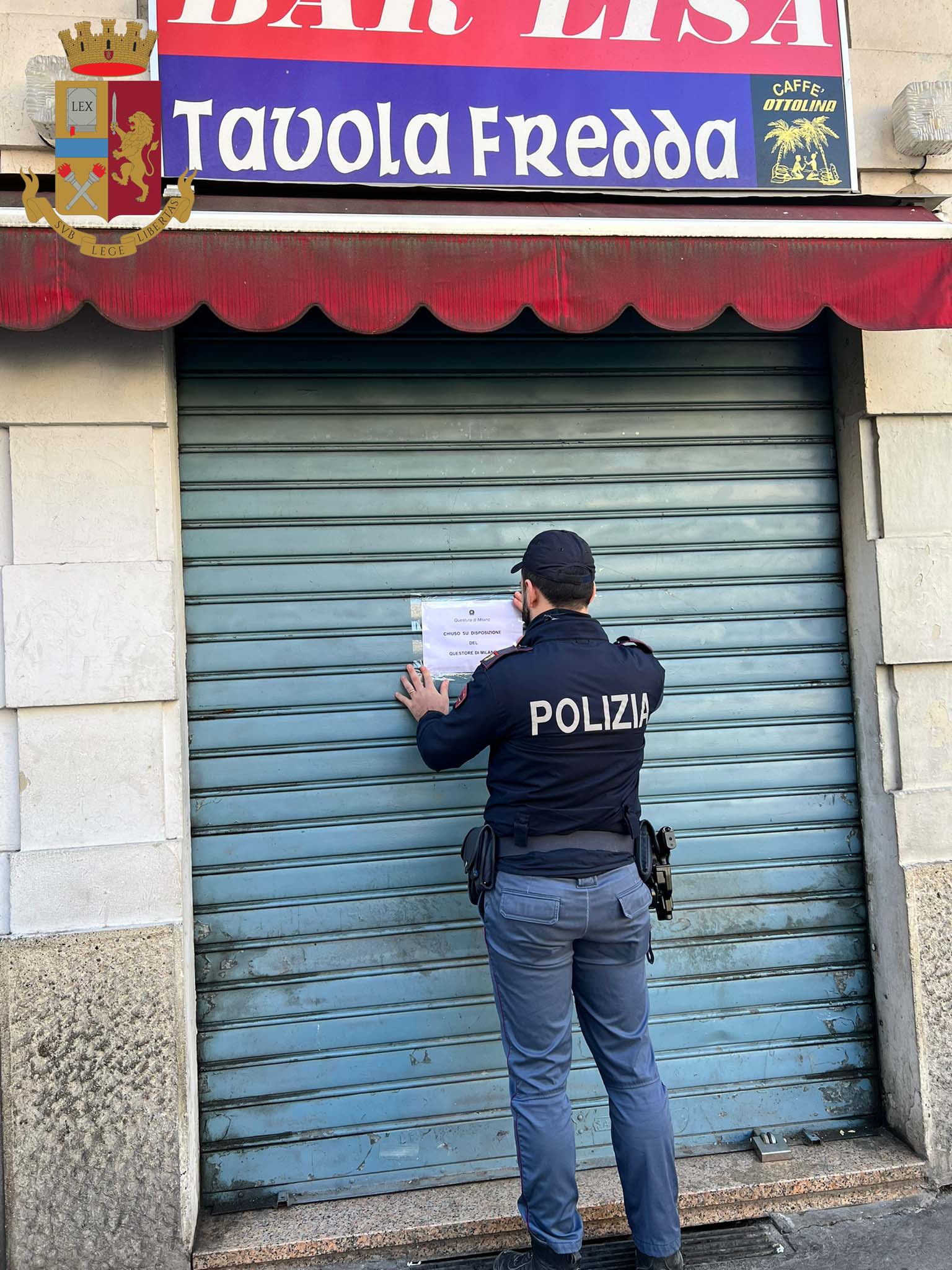 Milano – Chiuso il bar di via Barrili: l’intervento della Polizia