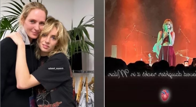 A Milano Uma Thurman scatenata – La grande attrice al concerto della figlia al ‘Santeria Toscana’