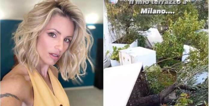 Milano – Michelle Hunziker mostra il terrazzo distrutto dal nubifragio: “Incredibile, mai vista una cosa del genere”