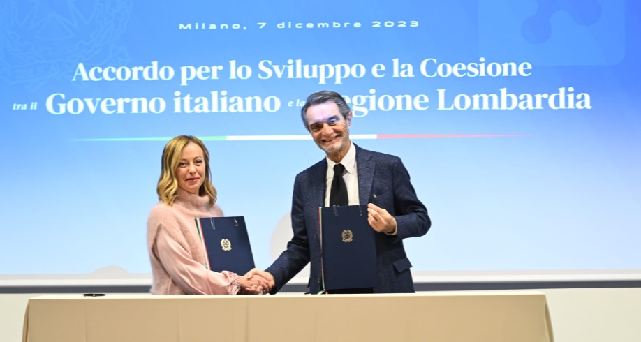 A Milano Meloni e Fontana firmano l’accordo per i progetti strategici in Lombardia. Ecco tutti gli interventi da realizzare