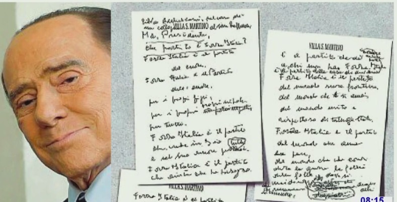 Milano: il testo dell’ultimo messaggio di Berlusconi, scritto 2 giorni prima di morire. Ecco il contenuto